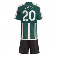 Camisa de time de futebol Manchester United Diogo Dalot #20 Replicas 2º Equipamento Infantil 2023-24 Manga Curta (+ Calças curtas)